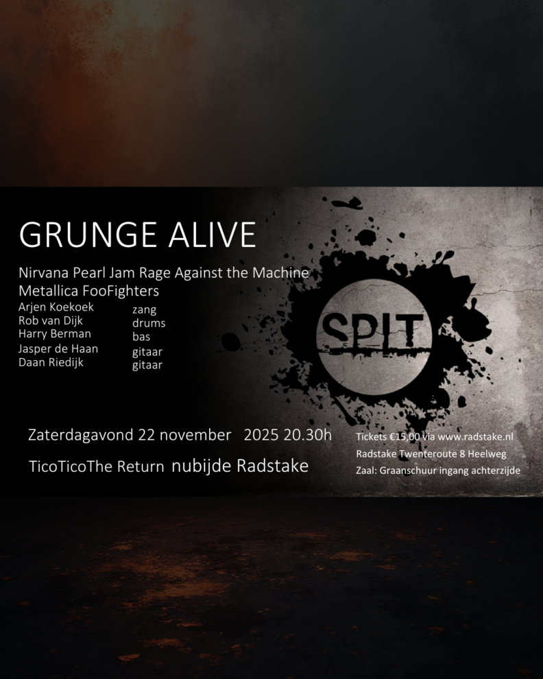Grunge avond zaterdagavond 22 november 1